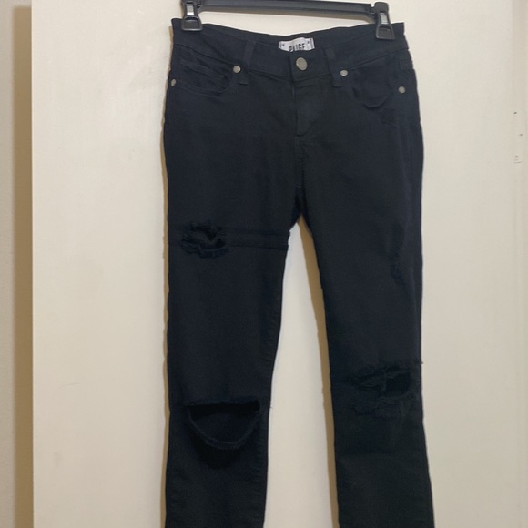 PAIGE Demin Verdugo Ankle Distressed in Black - Picture 2 of 7